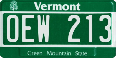 VT license plate OEW213