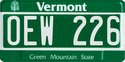 VT license plate OEW226