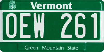 VT license plate OEW261