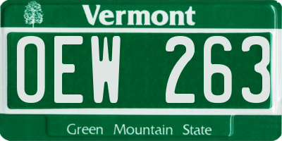 VT license plate OEW263