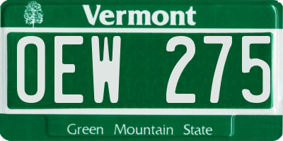 VT license plate OEW275