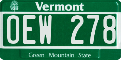 VT license plate OEW278