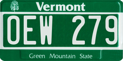 VT license plate OEW279