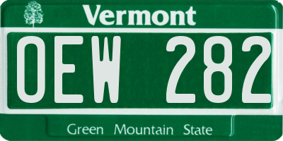 VT license plate OEW282