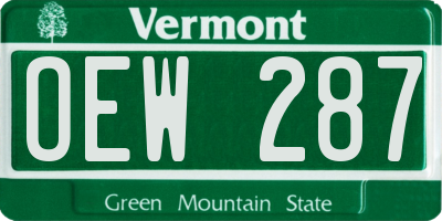 VT license plate OEW287