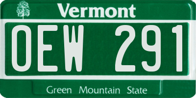 VT license plate OEW291