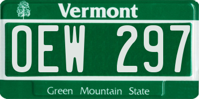 VT license plate OEW297