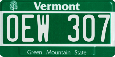 VT license plate OEW307