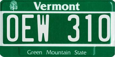 VT license plate OEW310