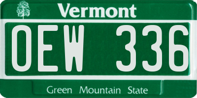 VT license plate OEW336