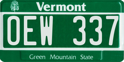 VT license plate OEW337