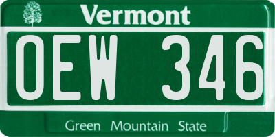 VT license plate OEW346
