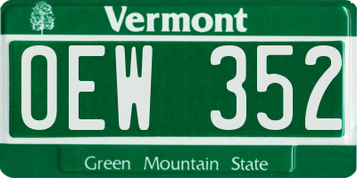 VT license plate OEW352