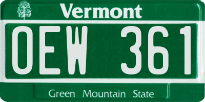 VT license plate OEW361
