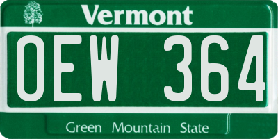 VT license plate OEW364