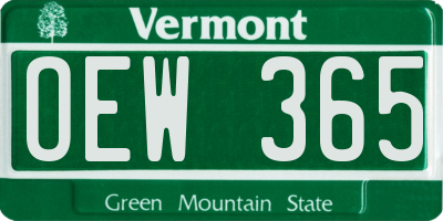 VT license plate OEW365