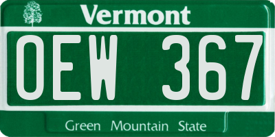 VT license plate OEW367