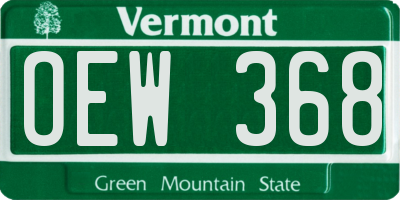 VT license plate OEW368