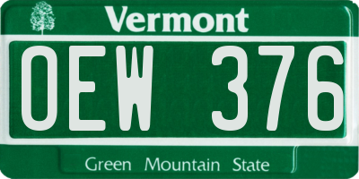 VT license plate OEW376