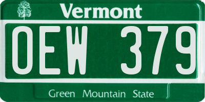 VT license plate OEW379