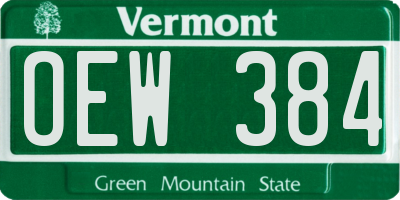 VT license plate OEW384