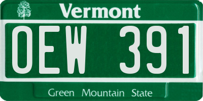 VT license plate OEW391