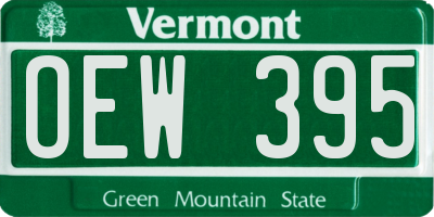 VT license plate OEW395