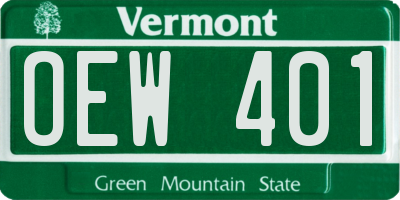 VT license plate OEW401