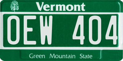 VT license plate OEW404