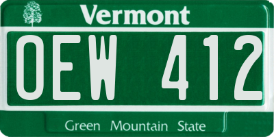 VT license plate OEW412