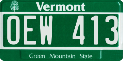VT license plate OEW413