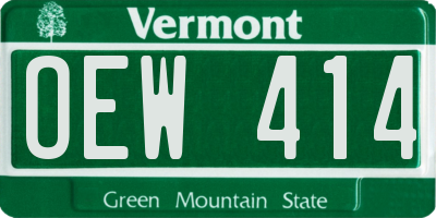 VT license plate OEW414