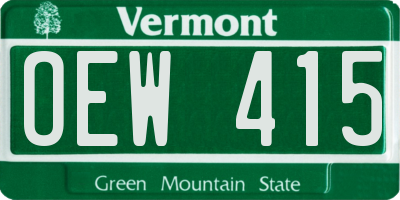 VT license plate OEW415