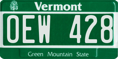VT license plate OEW428