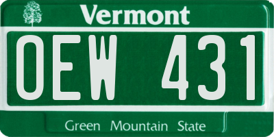 VT license plate OEW431
