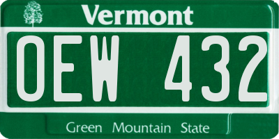 VT license plate OEW432