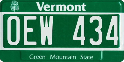 VT license plate OEW434