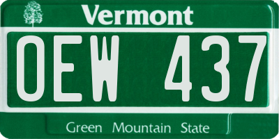 VT license plate OEW437