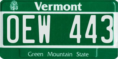 VT license plate OEW443