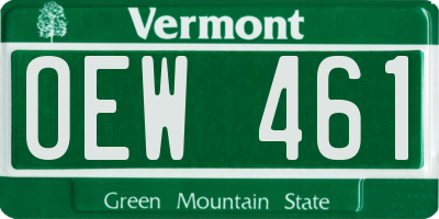 VT license plate OEW461