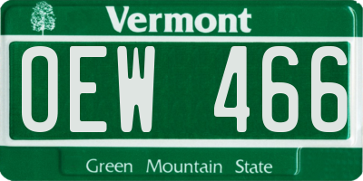 VT license plate OEW466