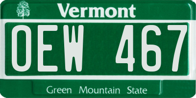 VT license plate OEW467