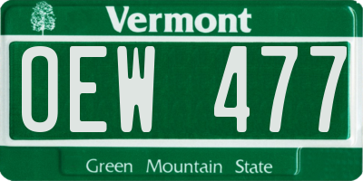 VT license plate OEW477