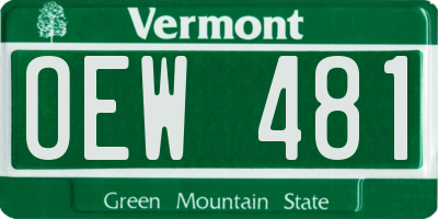 VT license plate OEW481