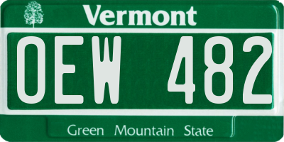 VT license plate OEW482