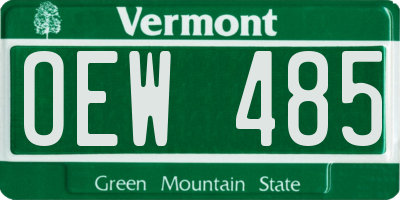 VT license plate OEW485