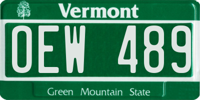 VT license plate OEW489