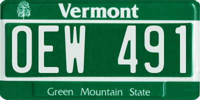 VT license plate OEW491
