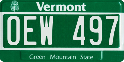 VT license plate OEW497