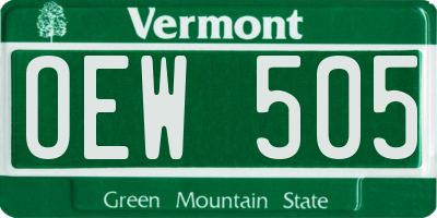 VT license plate OEW505